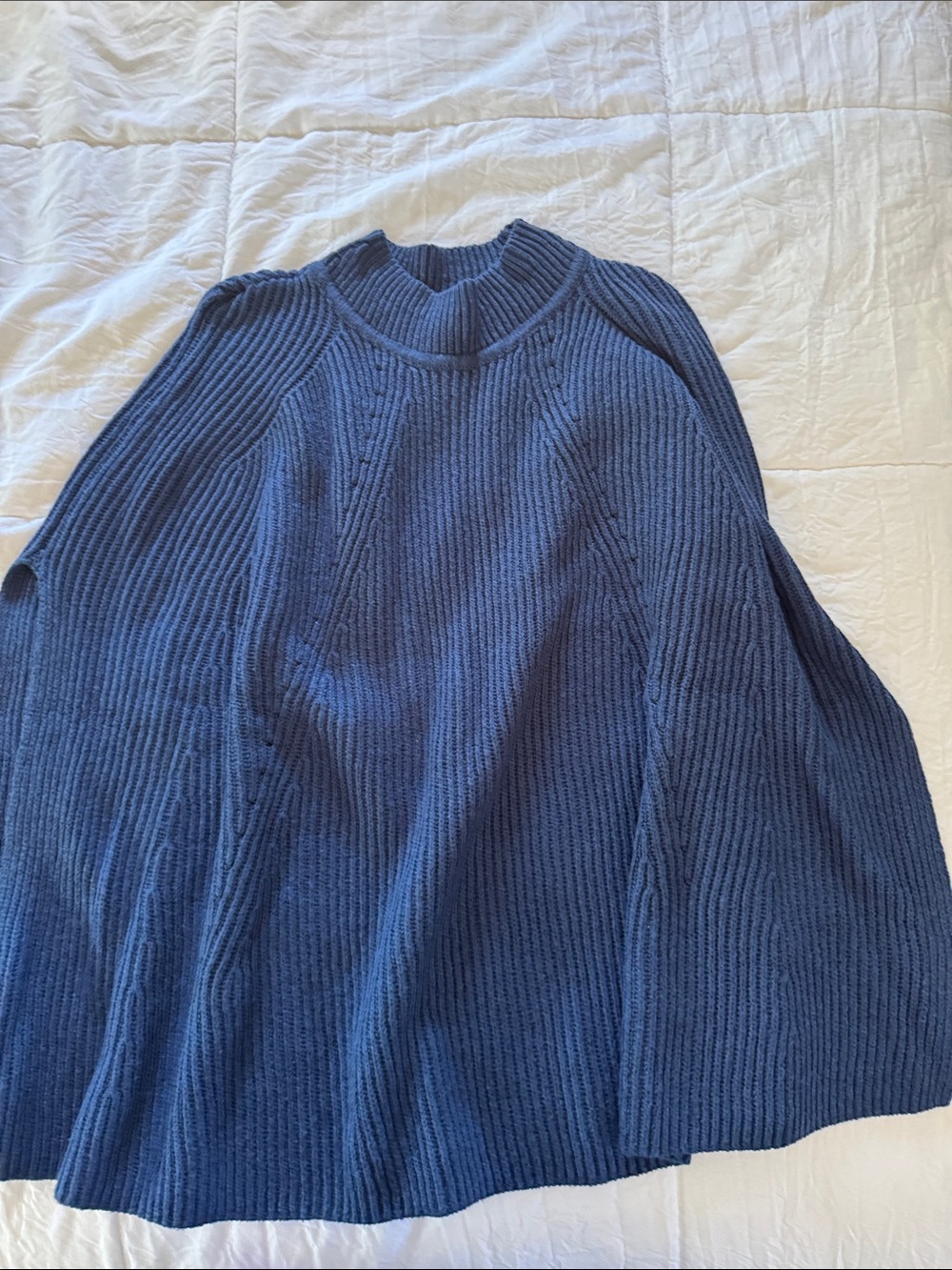 J. Jill Deep Blue Ribbed Turtleneck Sweater